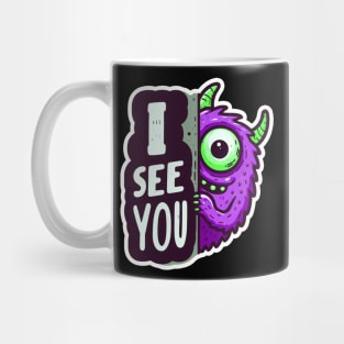 Peekaboo I SEE YOU Monster Mug